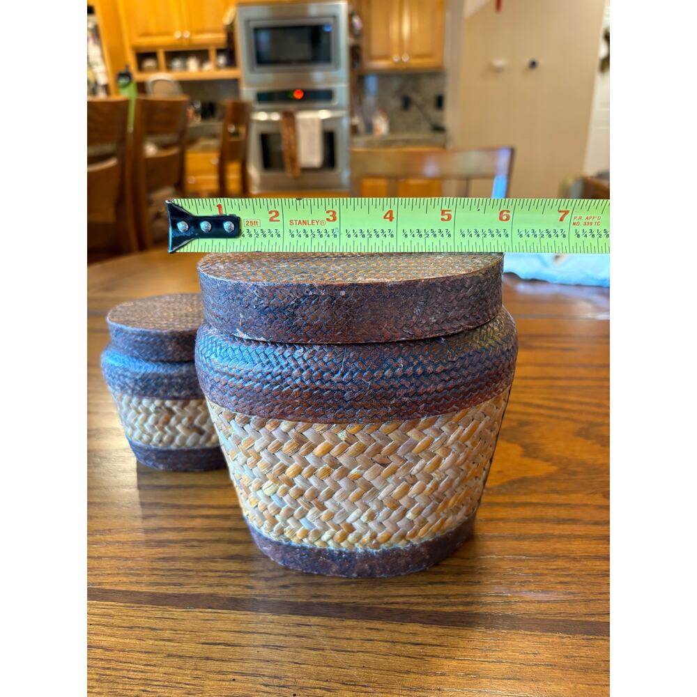 Three (3) Vintage Nesting Rice Boxes - Picture 6 of 7